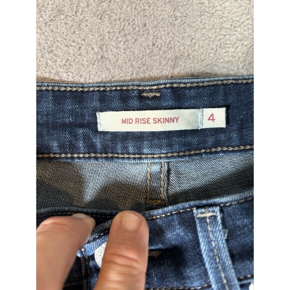 Levi’s Women’s Mid Rise Skinny Jeans Size 4 Fit 28x29 Metal Studs Blue Jeans - Picture 6 of 10